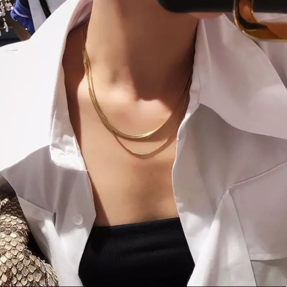 💛18K gold plated snake chain necklace - Picture 5 of 6